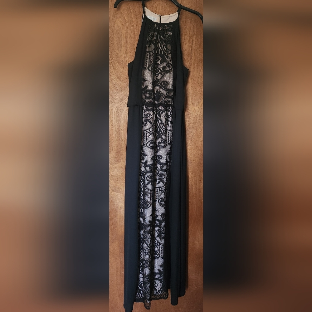 Black/creme maxi dress with lace